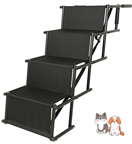Rampe pour Chien Portable pour Voiture, Convient pour Les Chiens de Grande et Petite Taille. L'échelle Pliable de Voiture est Pratique et Rapide, Peut Supporter Un Poids de 60 kg