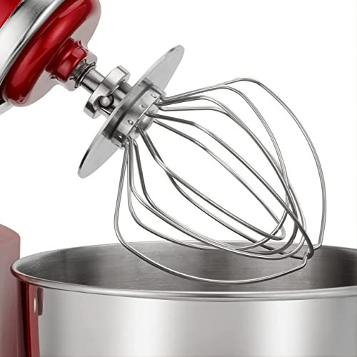 Welikekitchen Spülmaschinensicherer Edelstahl Schneebesen für KitchenAid Küchenmaschinen mit kippbaren Motorkopf 5KSM5THWWSS