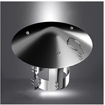 QWEASDF Comignolo Cappello, Terminale per Canna Fumaria Extractor Antivento Antipioggia in Acciaio Inox,per Condotti di Stufe E Camini,Fumaiolo Comignolo Cappello,d13cm/5.12in
