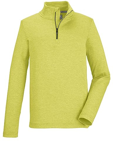 killtec Jungen Funktionsshirt mit Stehkragen und Reißverschluss KSW 185 BYS LS SHRT, Lime, 140, 40868-000