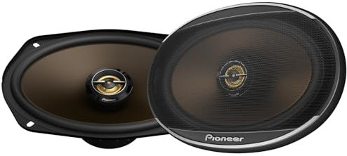 Pioneer A-Series MAX TS-A693FH, 2-Way Coaxial Car Audio Speakers, Full Range, Clear Sound Quality, Easy Installation and Enhanced Bass Response, Full Gold Colored 6” x 9” Oval Speakers