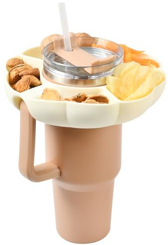 Stanley Cup Snack Bowl - Tumbler Compatible, 40 oz Quencher with Handle, Silicone Snack Storage Top Ring and Candy Tray