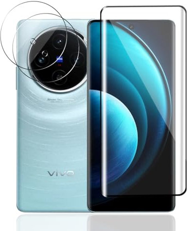 Jewloofa Vetro Temperato per VIVO X100 Pro Pellicola Protettiva [1 Pezzi] e Pellicola Fotocamera [2 Pezzi], Durezza 9H/Anti-Impronte, Vetro Pellicola Protettiva per VIVO X100 Pro