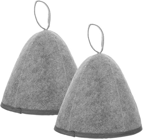 FOMIYES Filz-Saunahüte 2 Stück Russische Banja-Mütze Wolle Badehüte Wasserabsorbierende Saunahüte Filz-Badehüte Ukrainische Saunahüte Für Badezimmerzubehör Grau