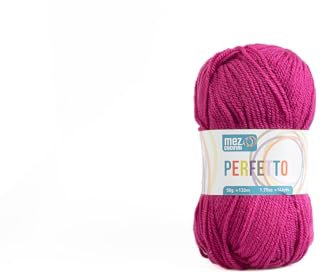 Lana acrilica morbida Perfetto Mez Cucirini, filato per uncinetto, lavoro a maglia, tappeti e hobby creativi, gomitolo da 50gr, 133 metri (Fucsia P8289)