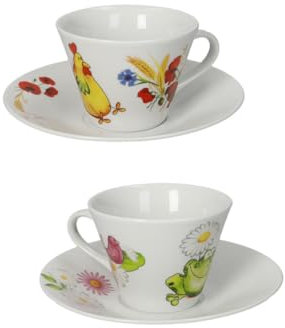 Brandani 51226 TAZZA THE 4 STAGIONI PRIM-EST SET 2 PZ DECORI ASSORTITI PORCELLANA