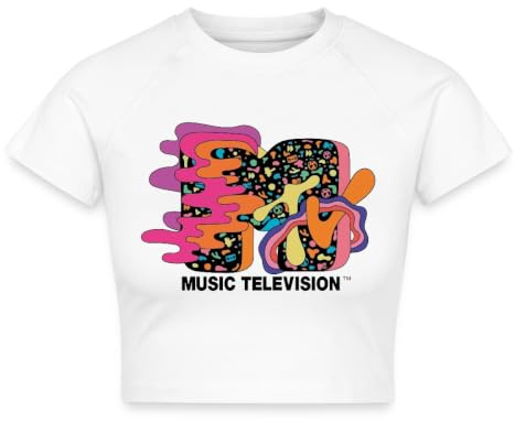 Spreadshirt MTV Music Television Buntes Trippy Logo Crop Top