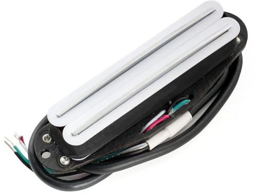 Musiclily Pro ST-DPLA Alnico 5 Humbucker Single Coil Format Weißer Korpus | Rail Blade, für Strat Style E-Gitarre