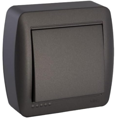 Conmutador de superficie grafito, serie mural, instalación sencilla, ideal para controlar iluminación y dispositivos eléctricos.