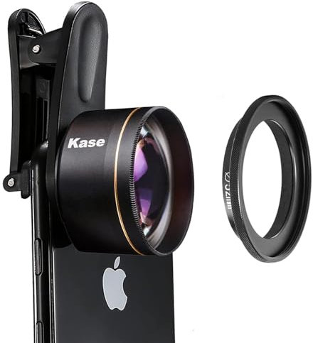 Kase HD Master Makro-Handy-Objektiv mit 52 mm Filteradapterring für iPhone 17, 16, 15, 14, 13, 12 Pro Max, Samsung, Android Smartphone, Objektivaufsatz (schwarz)