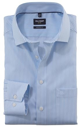 OLYMP Herren Businesshemd Regulär Gestreift 135874 | Hemd, Manschette, Modern Fit, 100%Baumwolle