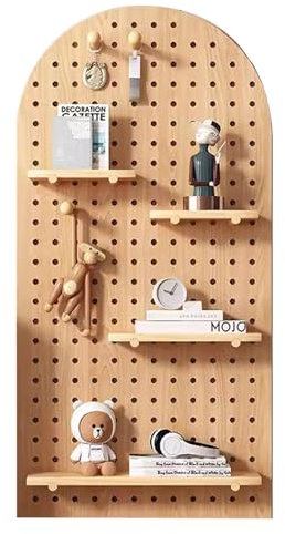 Kit d'organisation murale pour panneau perforé – Organiseur de panneau perforé en bois pour la maison, le bureau, le garage – Kit de combinaison de panneaux perforés à montage mural
