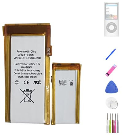 HIGHAKKU Batteria di ricambio 616-0406 compatibile con [iPod] Nano 4G 16G, 4th 4GB, 4th 8GB, 4G A1285 lettore MP3 Music Player 616-0407