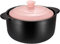 CRBUDY Marmite en Argile, cocotte en céramique, cocotte Ronde à Double poignée, marmite en Terre Cuite, Batterie de Cuisine en céramique avec Couvercle (Rouge) (Rose 4 L)