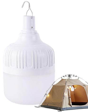 Doiyislem Wiederaufladbare Glühbirnen für Lampen, Batterie-Backup-Glühbirne - Nachtlichtbirne,3 Beleuchtungsmodi, wasserfestes Gehäuse, superhelle Camping-LED-Glühbirnen für Zuhause, Zelt, Camping