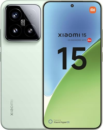 XIAOMI 15 12 GB 512 GB, Smartphone, Lente Ottica Leica Summilux, Snapdragon 8 Elite, Schermo in Vetro Amoled da 120 Hz da 6,36 pollici, Ricarica rapida da 90 W, Verde, Senza Caricatore