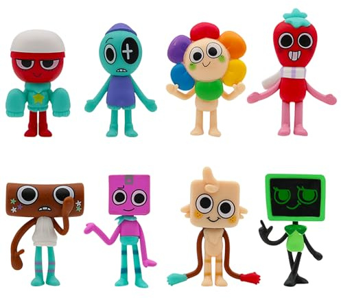 DAVBNM 8PCS Dandy Mini Figures, Game Cake Topper Birthday Theme Party Supplies Decoration