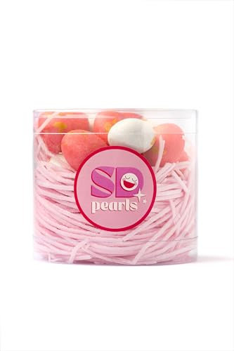 SD Pearls – Sprinkles de Pâques | Mélange de perles en sucre, mini œufs décoratifs et paillettes colorées | Décorations comestibles pour gâteaux et cupcakes (Mélange «Pâques Rosy», 210g)