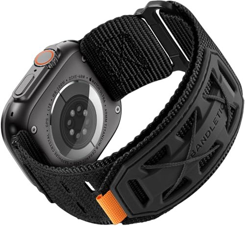 Bandletic Kompatibel mit Apple Watch Ultra 2/Ultra Armband 49mm 46mm 45mm 44mm 42mm(3 2 1) Armband, Nylon Taktisches Atmungsaktives Sportbänder für iWatch Ultra 2/Ultra/Series SE 10 9 8 7 6 5 4 3 2 1