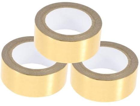 BATHVEVE 3 Rollen Scrapbooking Washi Tape Dekoratives Japanisches Papierklebeband Leicht Reißbar Goldfarben Selbstgemacht Notizbuch Bastelband Für Geschenkverpackung Und Heimdekoration