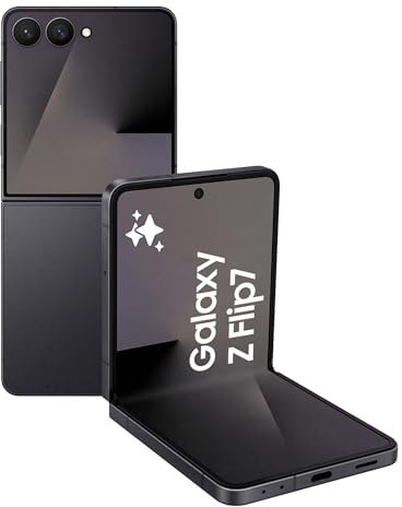 Samsung Galaxy Z Flip7 Smartphone AI pieghevole, 3 anni di Garanzia del produttore, RAM 12GB, 512GB, Display 4,1 Super AMOLED/6,9 Dynamic AMOLED 2X, Fotocamera 50MP, Jetblack [Versione italiana]