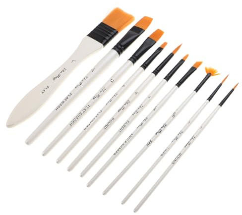 Angoily Kit de Pinceaux D’Artiste 1 Set, Lot de 10, pour Peinture à L’Huile