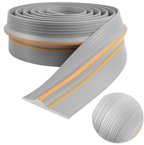 Universal Garage Door Seal Bottom Weather Stripping Door Threshold Seal Heavy Duty Garage Draught Excluder Rubber Threshold Strip (Grey, 3m×90mm×12mm)