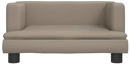 Eleganz Hundebett aus Kunstleder 60x40x30 cm - Extrem bequem & pflegeleicht für kleine bis mittelgroße Hunde - Wärmeisolierendes Hundesofa in Cappuccino-Braun für Wohnzimmer oder Schlafzimmer