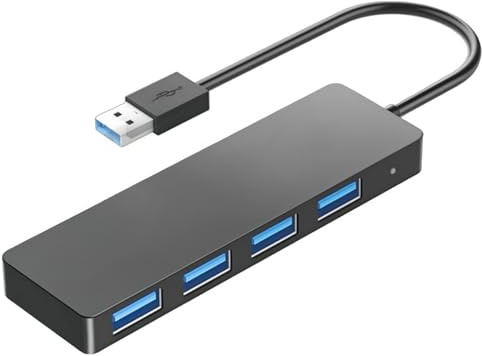 USB Hub 3.0, USB extender 4 Port, Usb Hub for Laptop with USB C Power Port, Mini Usb Multiport Adapter for Desktop Flash Drive Keyboards Windows and More