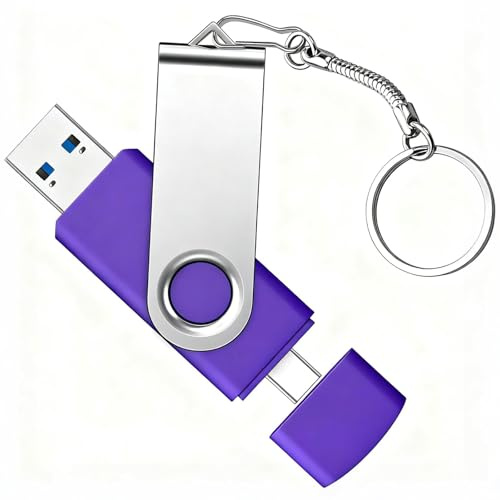 AGECASH - Chiavetta USB 3.0 da 64 GB, 2 in 1 OTG USB C Flash Drive con portachiavi, chiavetta USB di tipo C da 64 GB per smartphone Android, iPhone 16/15, tablet, PC, iPad
