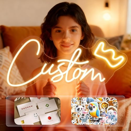 Johomyuan Custom Neon Sign, Led Sign Neon Light Personalized Gifts for Wall Decor room, Neon Name Sign Customizable for Teen Girl Wedding Birthday Party Bar Business 10 to 55