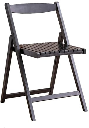 Tragbare Holz-Klappstühle mit gebogener Rückenlehne, keine Montage erforderlich, perfekt für Innen- und Außenveranstaltungen, Bistro, Garten, Rasen, Wohnzimmer (schwarz)