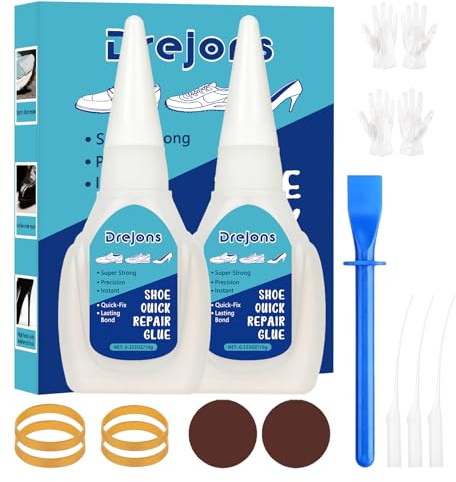 Shoe Sole Repair Glue, 10g×2 Heavy Duty Waterproof Clear Shoe Glue | Instant Bond | Flexible Repair Glue for Shoe Sole Fix | Strong Shoe Adhesive for Sneakers, Boots, Leather and Rubber Soles