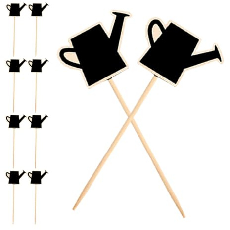 GOOHOCHY 10pcs Small Chalkboard Signs with Stand Mini Blackboard Labels for Food Name Tags Garden Wood Signs Buffet Party Catering Supplies
