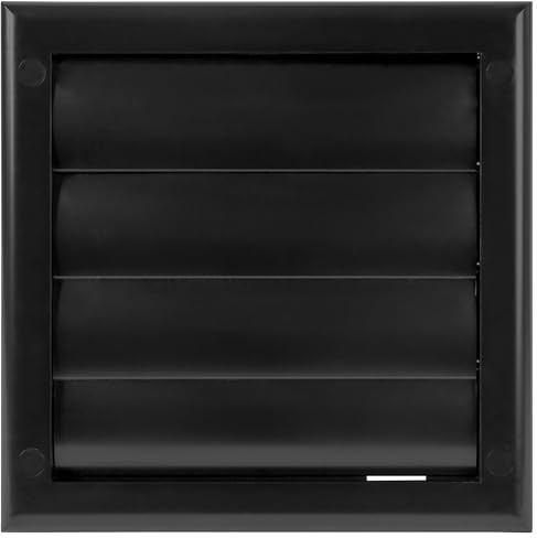 ECOPRO VENT Black 125mm Extractor Fan Vent Cover - ABS Back Draught Shutter & Ventilation Grille - Fits Inside Duct or Wall Openings - Outdoor Vent Cover for Walls - 125mm Vent Cover, Air Vents