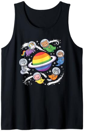 Schwule Weltraumtiere Regenbogen Planet Astronauten Tank Top