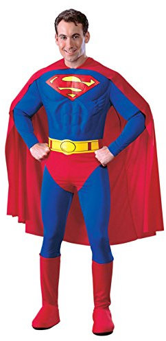 Rubies Official Superman Deluxe with Muscle Chest, Adult Costume - Large Halloween