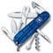 Victorinox Climber Swiss Army Pocket Knife, Medium, Multi Tool, 14 Functions, Blade, Bottle Opener, Blue Transparent