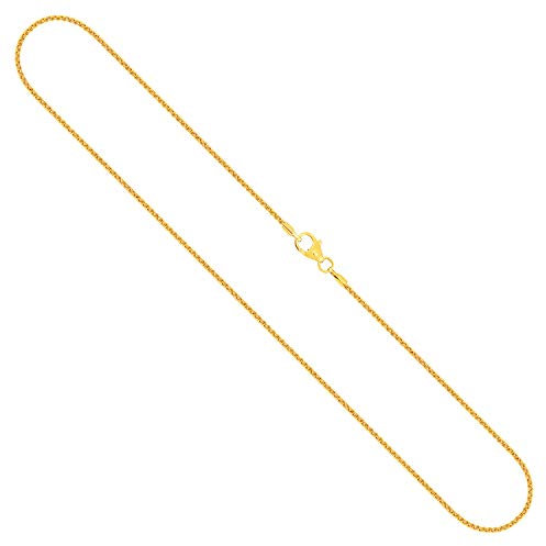 EDELIND Chaîne Maille Palmier en Or Jaune 333/1000, 42 cm,1,3 mm avec Fermoir mousqueton - Cadeau original pour Femme