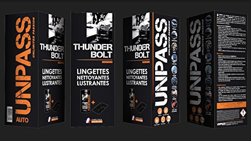 UNPASS - nettoyant auto - 80 lingettes , microfibre , étui/fourreau