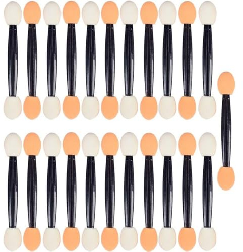 Luxxii (25 Pack) Eyeshadow Applicator Brush Sponge Tipped Makeup Tool Dual Sides Eyeshadow Applicator Brush Comestic for Lady Women