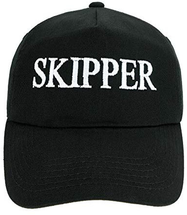 4sold Jungen Männer Frauen 100% Baumwolle Kapitän Yachting Baseball Cap Inschrift Schriftzug Sonne Sommer Hut Schwarz Weiß - Skipper,Adult