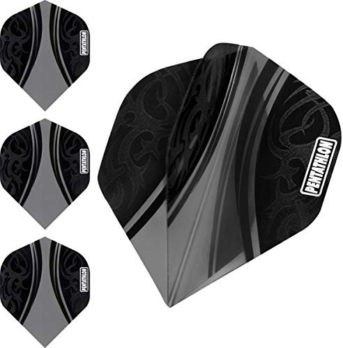 abcdarts Unisex – Erwachsene Pentathlon Tribal Dart Flights, Schwarz, Klassische