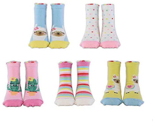 Cucamelon Lily The Llama 5 Pairs of Socks 2-4 Years Toddler Giftboxed