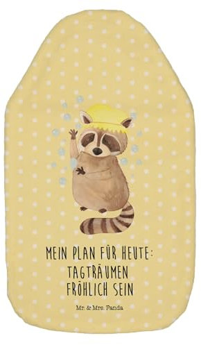 Mr. & Mrs. Panda Wärmflasche Waschbär - Geschenk, Gute Laune, lustige Sprüche, Tiere, Plan, waschen, Wärmflaschenbezug, Körnerkissen, Bettflasche,
