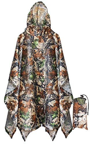 ElifeAcc Waterproof Poncho Multifunctional Rain Poncho Adult Waterproof for Outdoor Activities(Upgrade Lightweight-Wilt Leaves)