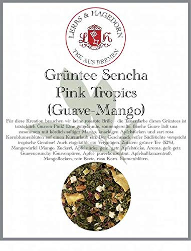 Lerbs & Hagedorn, Grüntee Sencha Pink Tropics | Geschmack Von Reifen Südfrüchten 1kg (ca. 81 Liter) Mit Mango, Apfel, Rote Beete