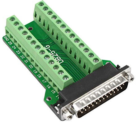 Futheda D-sub DB25-G2 Steckeranschluss, Breakout-Board-Stecker, 25-polig, 2-reihig, lötfrei, PCB-Platine, Terminal-Block-Adapter mit Rändelschrauben
