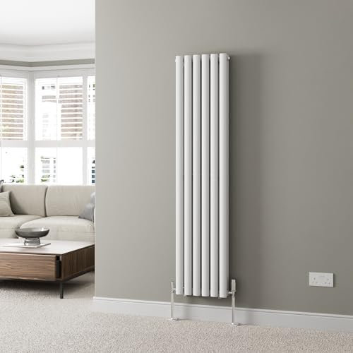 DuraTherm® 1600 x 360mm White Vertical Designer Radiator Double Column Oval Tube Modern Central Heating Panel Bathroom Radiators