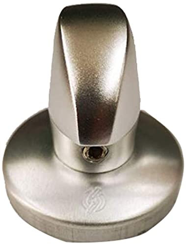 Kit limitatore per porte blindate finitura alluminio anodizzato argento F1 KIT 5030 ROMAKF1 con pomello a mezzaluna completo di rosetta da mm.46 e accessori per un corretto fissaggio.